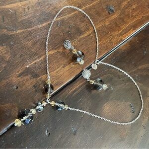 Retired Silpada Sterling Silver Earrings P1419 and Necklace Set